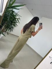 Fp 51163 Olive Kısa Kollu Bluzlu Takım