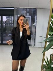 Foo Siyah Blazer Ceket