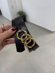 7870 A.Kahve Gold Halka Geçmeli Kemer