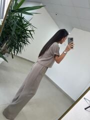 Fp 51163 Bej Kısa Kollu Bluzlu Takım