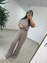 Fp 51163 Bej Kısa Kollu Bluzlu Takım