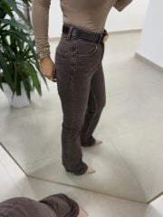 Spt 2023 Yıkamalı A.kahve İpsanyol Paça Pantolon