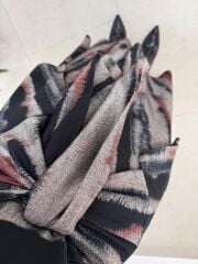 Ms 2042 Kızıl Siyah Gömlek Bağlama Detaylı Elbise