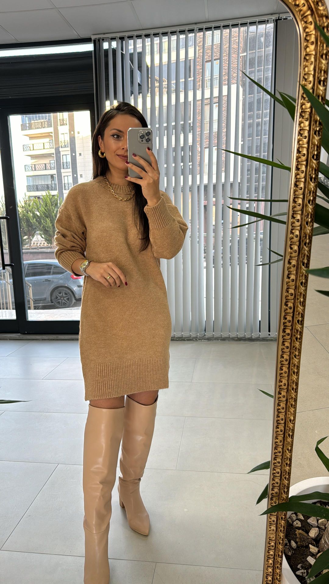 Vizon Triko Tunik Elbise