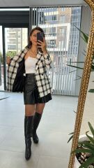 Black Check Tweed Jacket