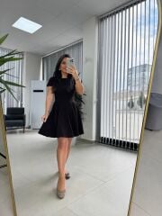 My 3680 Eteği Parça Dikişli Bitter Kahve Çan Elbise