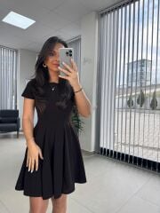 My 3680 Eteği Parça Dikişli Bitter Kahve Çan Elbise