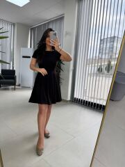 My 3680 Eteği Parça Dikişli Bitter Kahve Çan Elbise