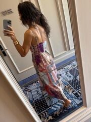 My 3784 Patchwork Pamuk Saten Elbise