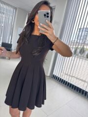 My 3680 Eteği Parça Dikişli Bitter Kahve Çan Elbise