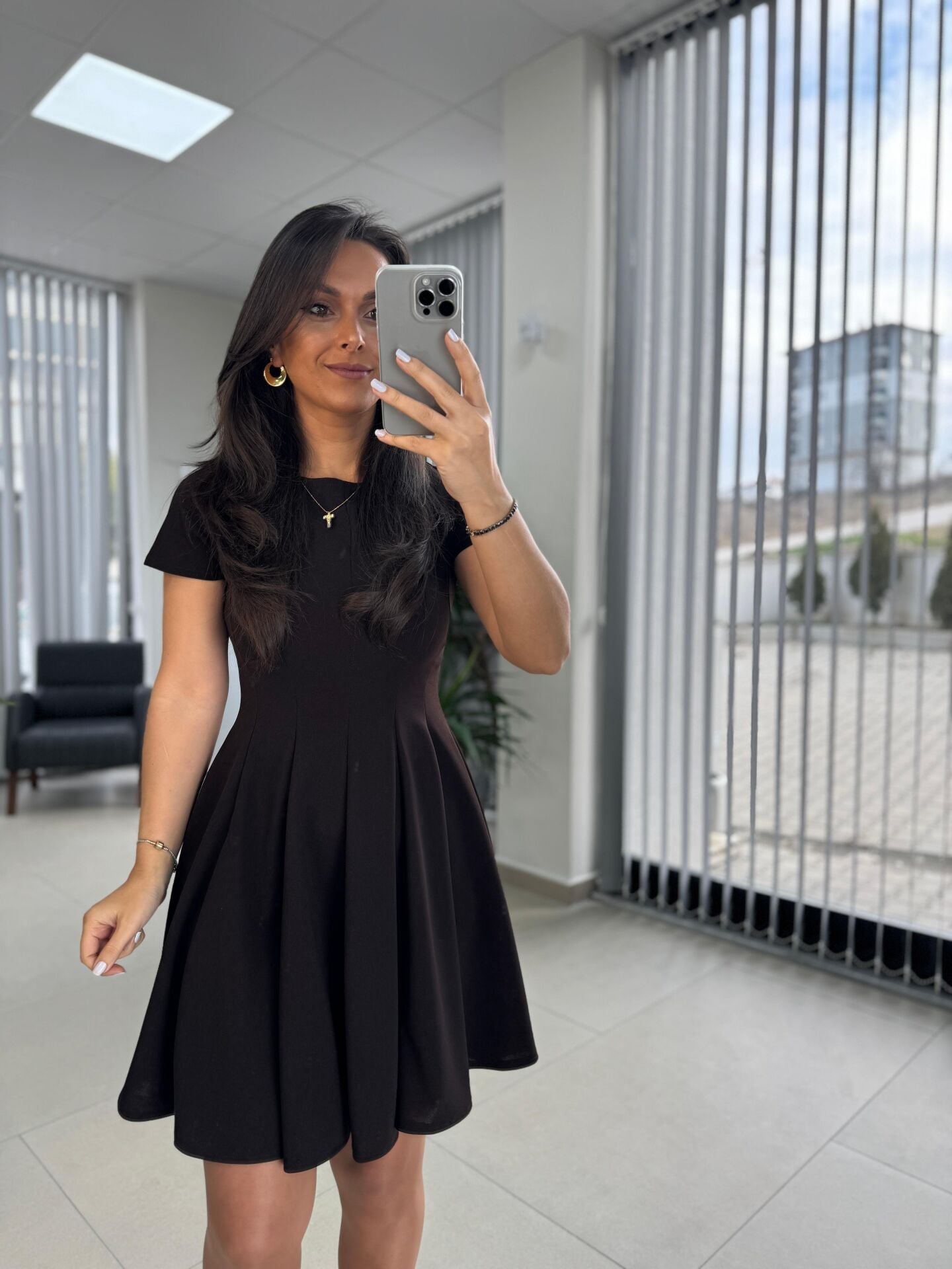 My 3680 Eteği Parça Dikişli Bitter Kahve Çan Elbise