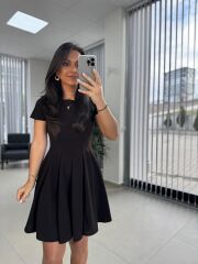 My 3680 Eteği Parça Dikişli Bitter Kahve Çan Elbise