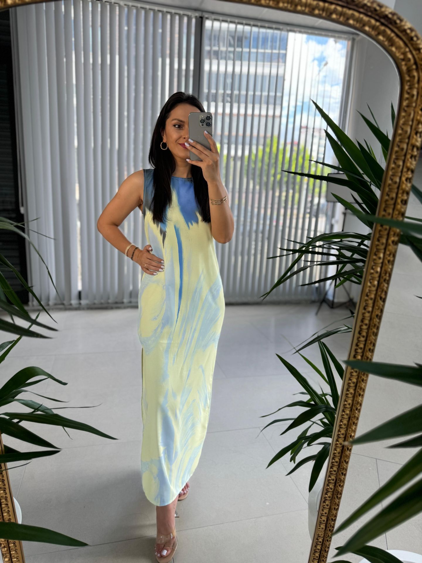 Ky Yellow Batik Patterned Dress