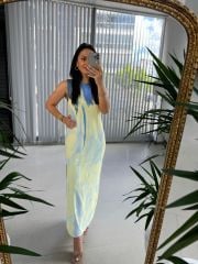 Ky Yellow Batik Patterned Dress