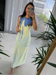 Ky Yellow Batik Patterned Dress