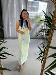 Ky Yellow Batik Patterned Dress