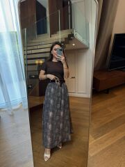 Km 4975 Haki Baskılı Etek