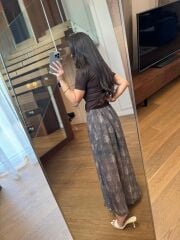 Km 4975 Haki Baskılı Etek