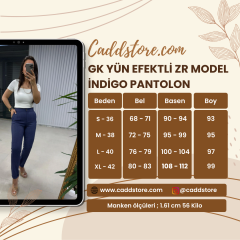 Gk Yün Efektli Zr Model İndigo Pantolon