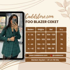 Foo Green Black Checkered Blazer Jacket