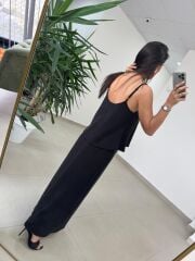 Fp 51165 Siyah Askılı Bluzlu Etek Takım