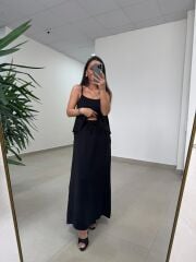 Fp 51165 Siyah Askılı Bluzlu Etek Takım