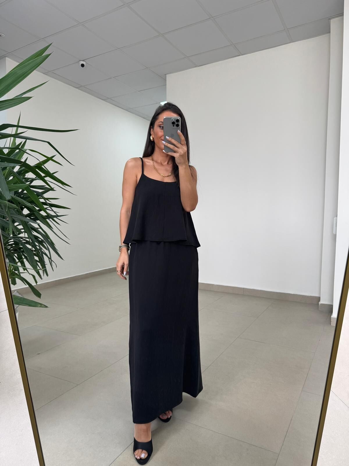 Fp 51165 Siyah Askılı Bluzlu Etek Takım