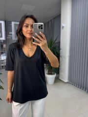 Cr 5004 Antrasit Modal Vatkalı Bluz