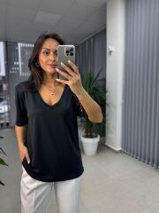 Cr 5004 Antrasit Modal Vatkalı Bluz