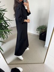 Dr 8549 Tasarım Siyah Denim Gömlek Elbise