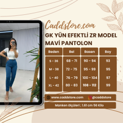 Gk Yün Efektli Zr Model Mavi Pantolon