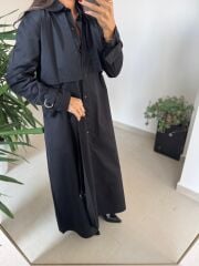 Dr 8556 Tasarım Siyah Kol Kemerli Elbise