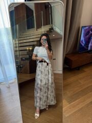 Km 4975 Krem Baskılı Etek