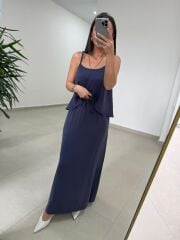 Fp 51165 Laci Askılı Bluzlu Etek Takım