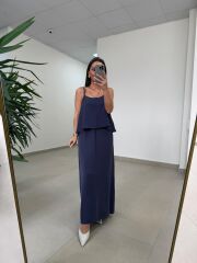 Fp 51165 Laci Askılı Bluzlu Etek Takım