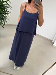 Fp 51165 Laci Askılı Bluzlu Etek Takım