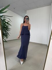 Fp 51165 Laci Askılı Bluzlu Etek Takım