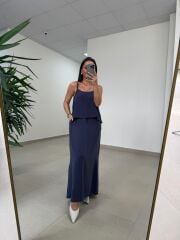 Fp 51165 Laci Askılı Bluzlu Etek Takım