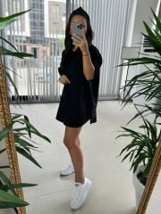 Gk Oversize Siyah Gömlek