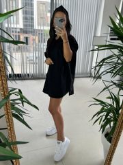 Gk Oversize Siyah Gömlek