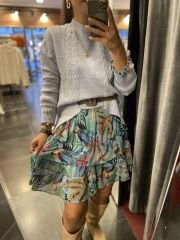 Ays Turkuaz astarlı şifon elbise