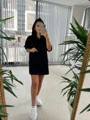 Gk Oversize Siyah Gömlek