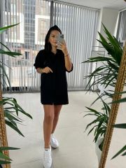 Gk Oversize Siyah Gömlek