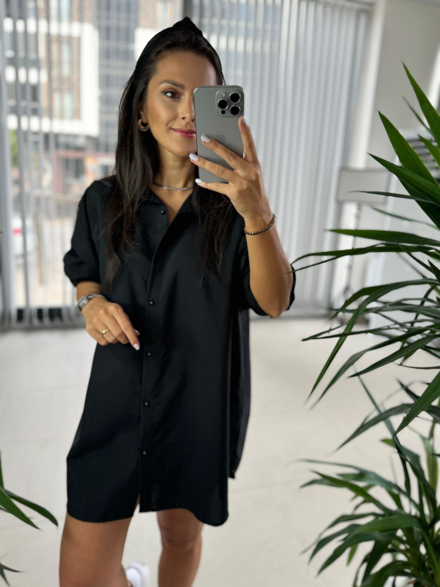 Gk Oversize Siyah Gömlek