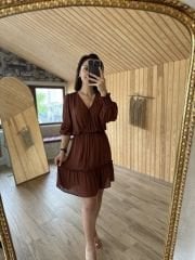 Orj marka kahve şifon elb