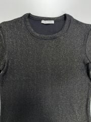 İv 26104 Varaklı Yaka Biyeli Siyah Tişört