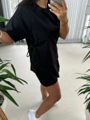 Dr Siyah Yan Bağlamalı tasarım Sweat