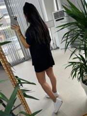 Dr Siyah Yan Bağlamalı tasarım Sweat