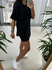 Dr Siyah Yan Bağlamalı tasarım Sweat