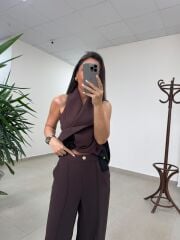 Fp 9629 Bitter Gold Düğmeli Yelek Takım